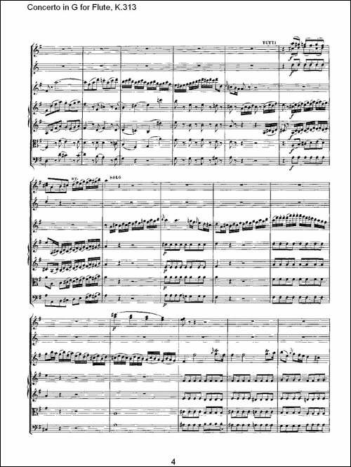 Concerto-in-G-for-Flute,-K.313-G调长笛协奏-长笛五线谱|长笛谱
