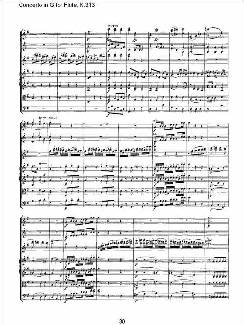 Concerto-in-G-for-Flute,-K.313-G调长笛协奏-长笛五线谱|长笛谱