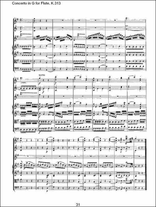 Concerto-in-G-for-Flute,-K.313-G调长笛协奏-长笛五线谱|长笛谱