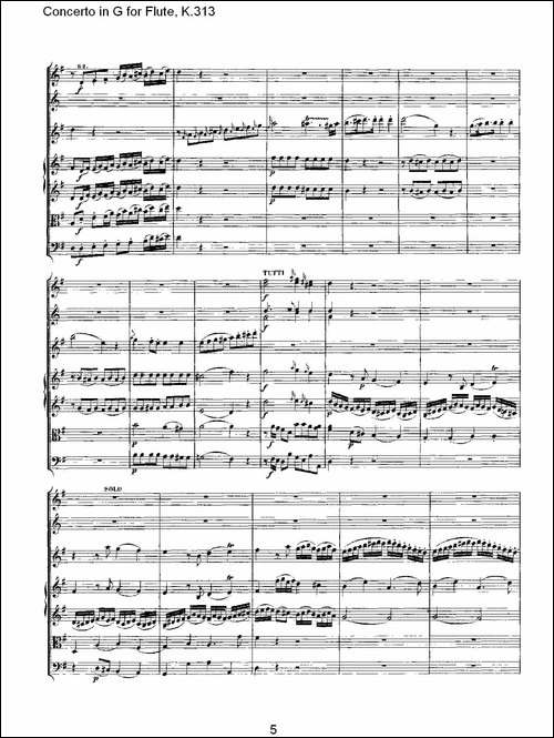Concerto-in-G-for-Flute,-K.313-G调长笛协奏-长笛五线谱|长笛谱