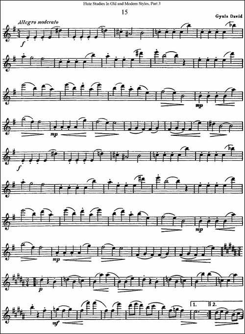 斯勒新老风格长笛练习重奏曲-第三-NO.15-NO.16-长笛五线谱|长笛谱