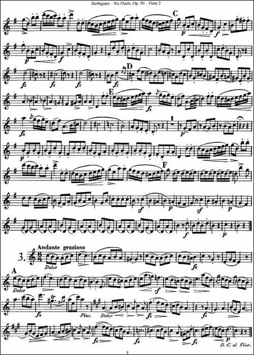 博比格6首长笛二重奏练习曲Op.59-Flute-2-长笛五线谱|长笛谱
