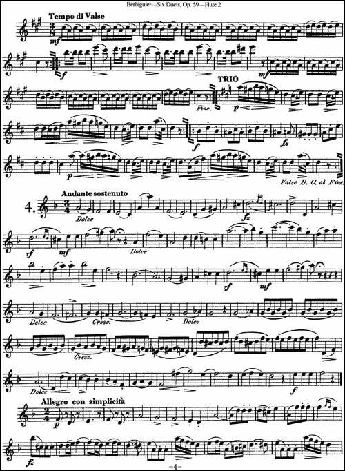 博比格6首长笛二重奏练习曲Op.59-Flute-2-长笛五线谱|长笛谱