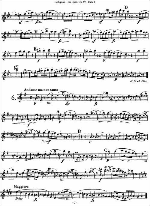 博比格6首长笛二重奏练习曲Op.59-Flute-2-长笛五线谱|长笛谱