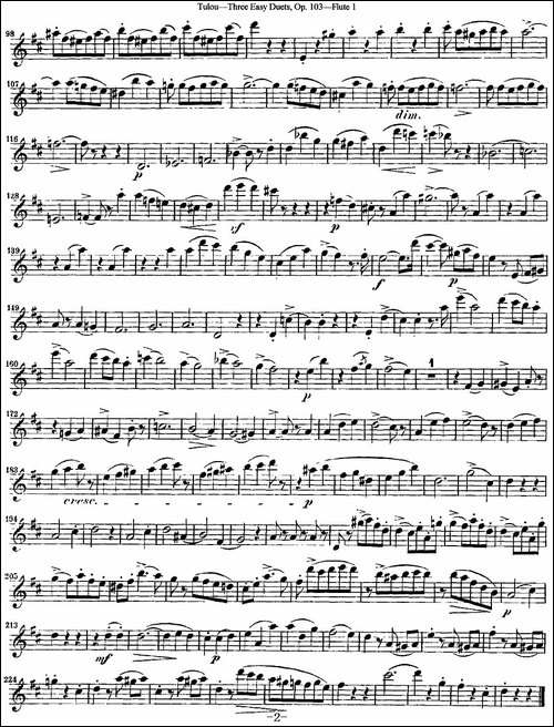 图露三首长笛简易重奏曲Op.103-Flute-1-NO.1-长笛五线谱|长笛谱