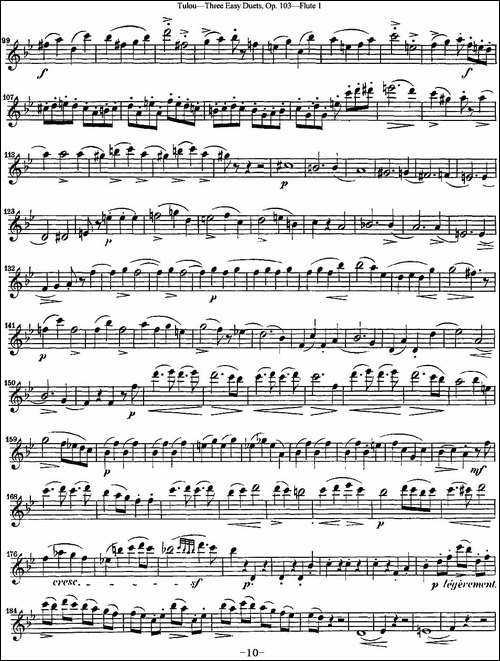 图露三首长笛简易重奏曲Op.103-Flute-1-NO.3-长笛五线谱|长笛谱