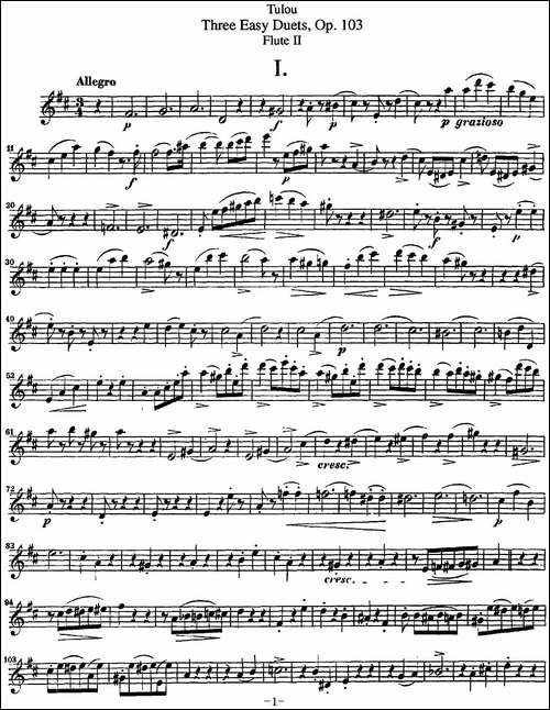 图露三首长笛简易重奏曲Op.103-Flute-2-NO.1-长笛五线谱|长笛谱