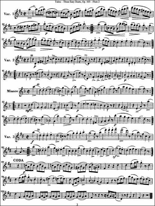 图露三首长笛简易重奏曲Op.103-Flute-2-NO.1-长笛五线谱|长笛谱