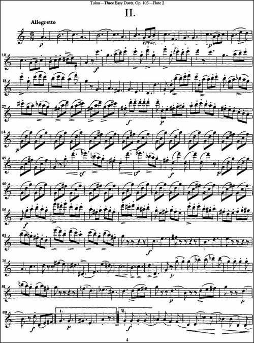 图露三首长笛简易重奏曲Op.103-Flute-2-NO.2-长笛五线谱|长笛谱