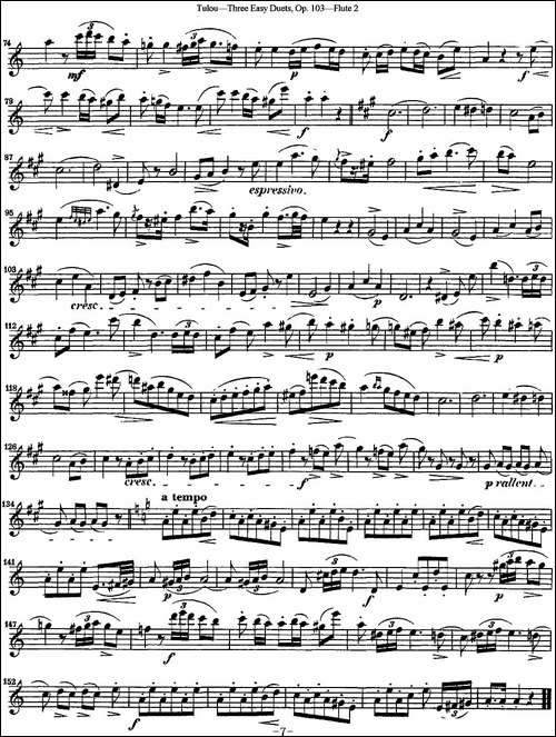 图露三首长笛简易重奏曲Op.103-Flute-2-NO.2-长笛五线谱|长笛谱