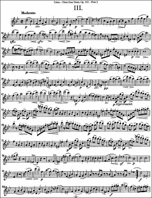 图露三首长笛简易重奏曲Op.103-Flute-2-NO.3-长笛五线谱|长笛谱