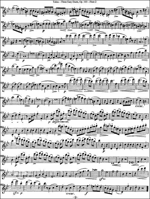 图露三首长笛简易重奏曲Op.103-Flute-2-NO.3-长笛五线谱|长笛谱