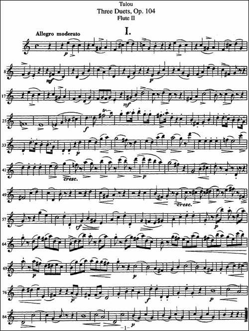 图露三首长笛简易重奏曲Op.104-Flute-2-NO.1-长笛五线谱|长笛谱