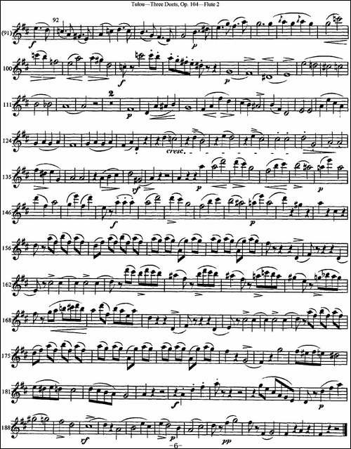 图露三首长笛简易重奏曲Op.104-Flute-2-NO.2-长笛五线谱|长笛谱