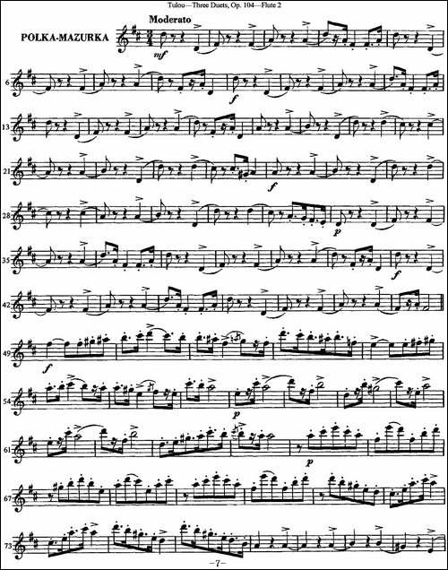 图露三首长笛简易重奏曲Op.104-Flute-2-NO.2-长笛五线谱|长笛谱