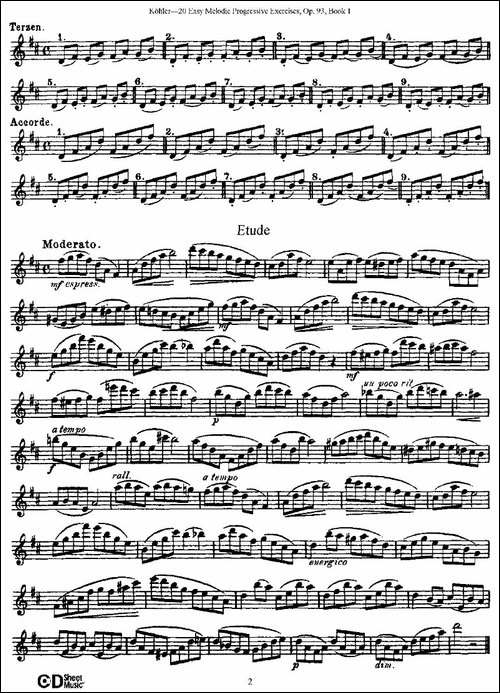 柯勒练习曲作品93号-长笛五线谱|长笛谱