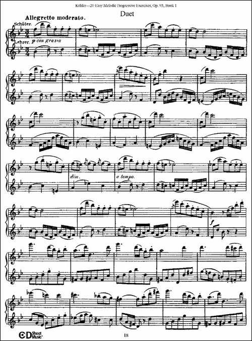 柯勒练习曲作品93号-长笛五线谱|长笛谱