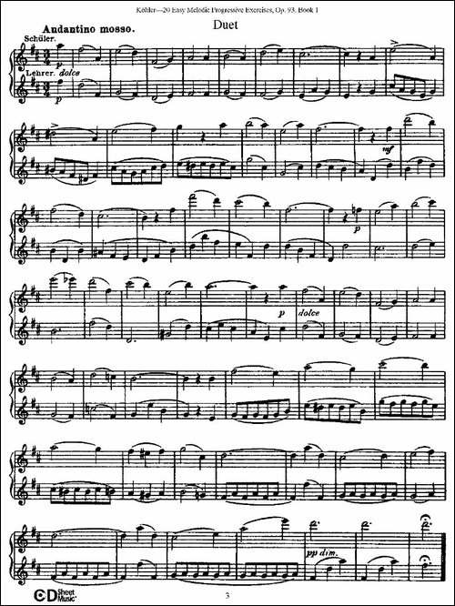 柯勒练习曲作品93号-长笛五线谱|长笛谱