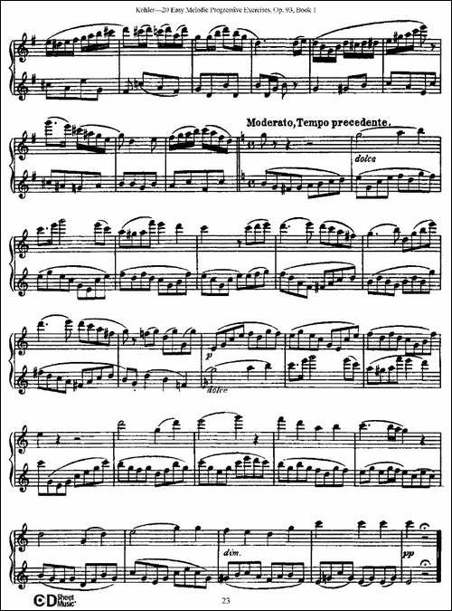 柯勒练习曲作品93号-长笛五线谱|长笛谱