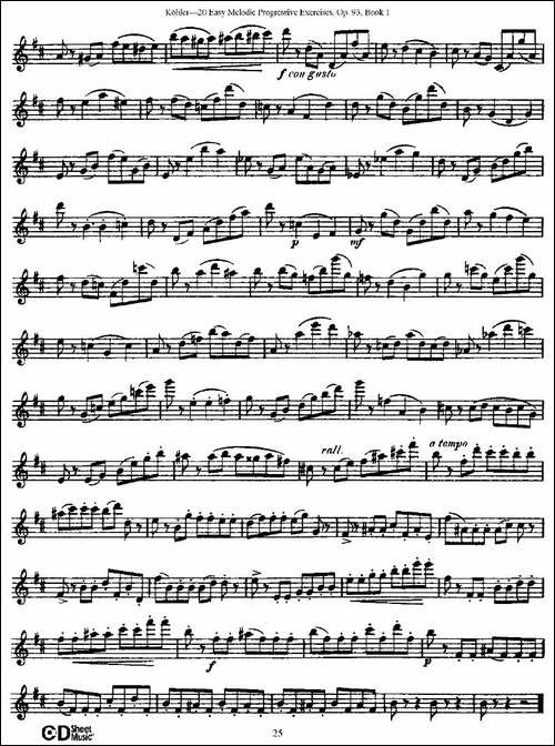 柯勒练习曲作品93号-长笛五线谱|长笛谱