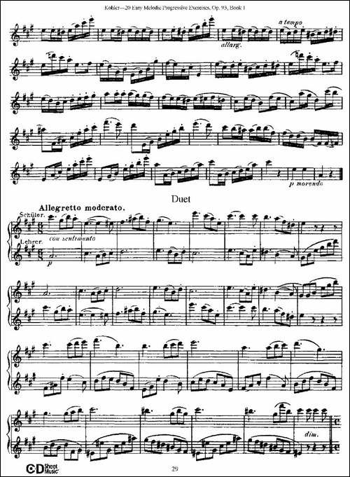 柯勒练习曲作品93号-长笛五线谱|长笛谱