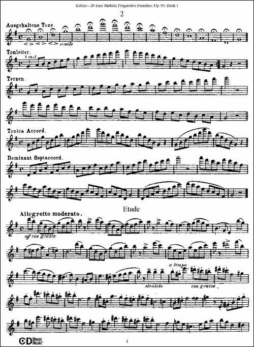柯勒练习曲作品93号-长笛五线谱|长笛谱