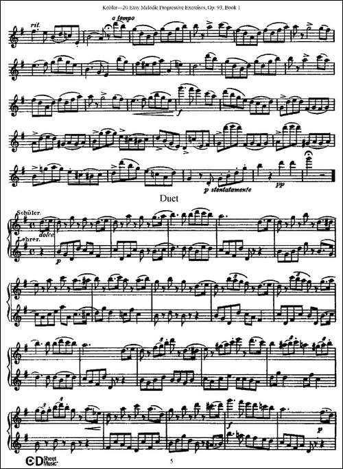 柯勒练习曲作品93号-长笛五线谱|长笛谱