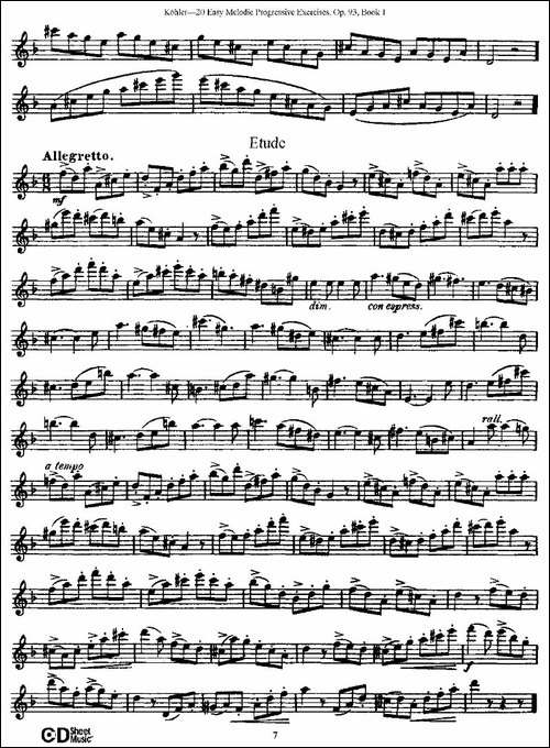 柯勒练习曲作品93号-长笛五线谱|长笛谱