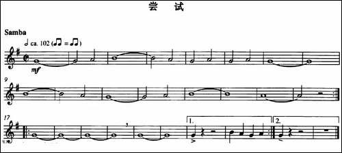 尝试-长笛五线谱|长笛谱