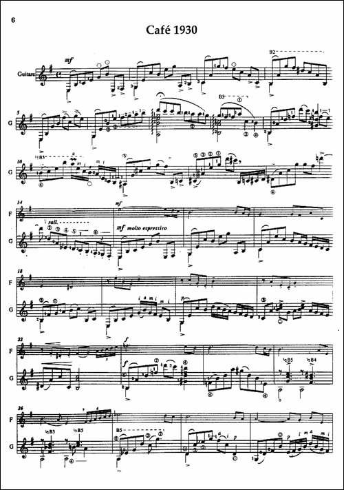 Histoire-du-Tango：2、Café-1930-长笛+吉他-长笛五线谱|长笛谱