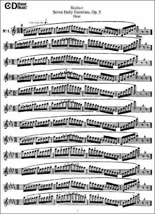Seven-Daily-Exercises,-Op.5-每日练习七首，-长笛五线谱|长笛谱