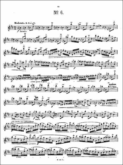24首长笛练习曲-Op.15-之6—10-长笛五线谱|长笛谱