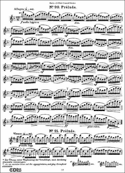 Bach-24-Flutc-Concert-Studies-之20—24-巴-长笛五线谱|长笛谱