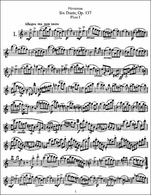 Six-Duets,-Op.137-之一-二重奏-六首作品-137-长笛五线谱|长笛谱