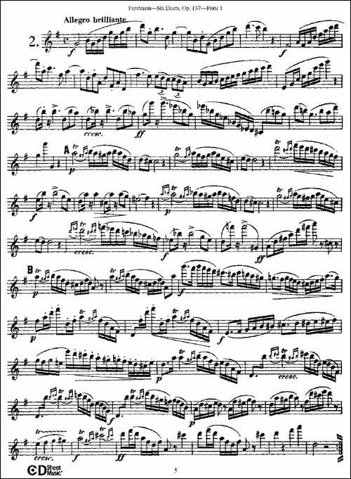 Six-Duets,-Op.137-之二-二重奏-六首作品-137-长笛五线谱|长笛谱