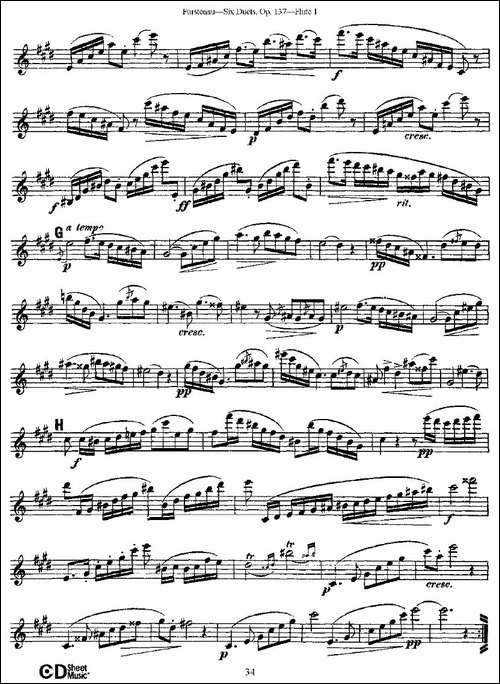 Six-Duets,-Op.137-之六-二重奏-六首作品-137-长笛五线谱|长笛谱