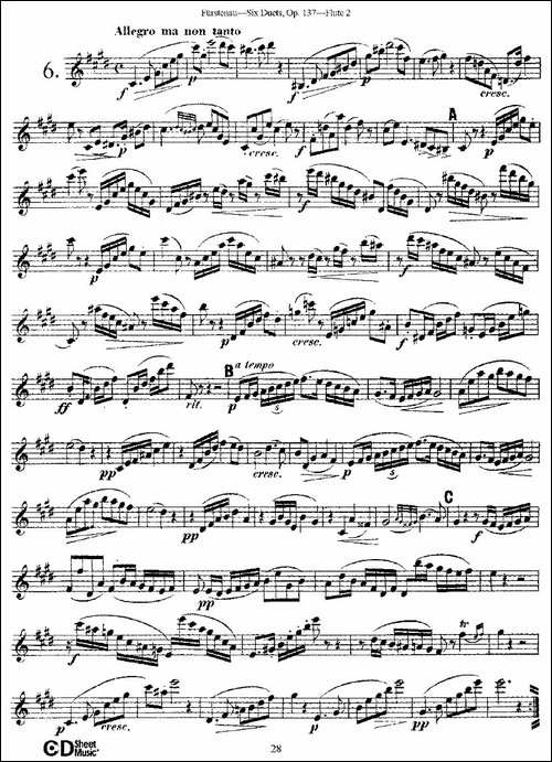 Six-Duets,-Op.137-之六-二重奏-六首作品-137-长笛五线谱|长笛谱