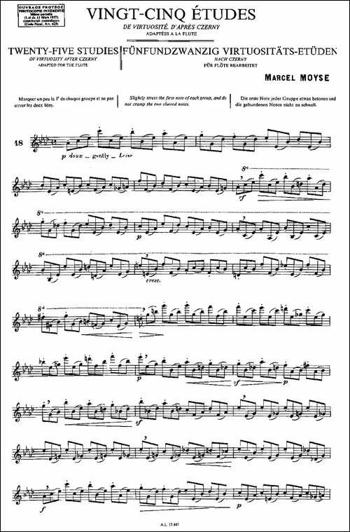 Moyse-25-Studies-after-Czerny-flute-之18-2-长笛五线谱|长笛谱