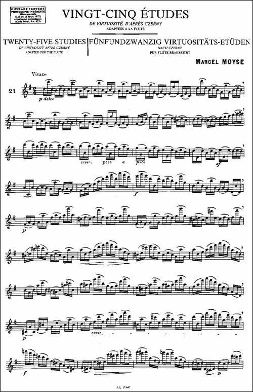 Moyse-25-Studies-after-Czerny-flute-之21-2-长笛五线谱|长笛谱