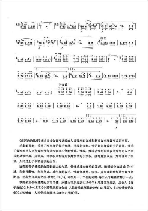 黄河边的故事-笛箫间谱|笛箫谱