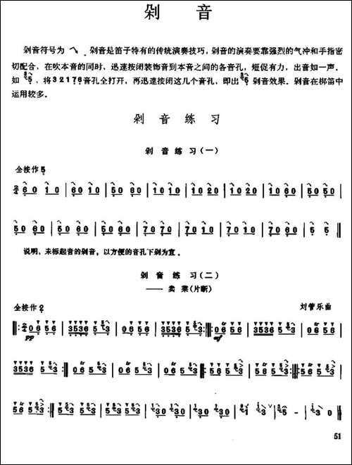 笛子剁音练习-笛箫简谱|笛箫谱