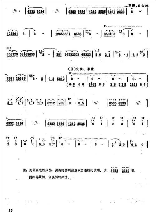 翻身农奴唱赞歌-笛箫简谱|笛箫谱