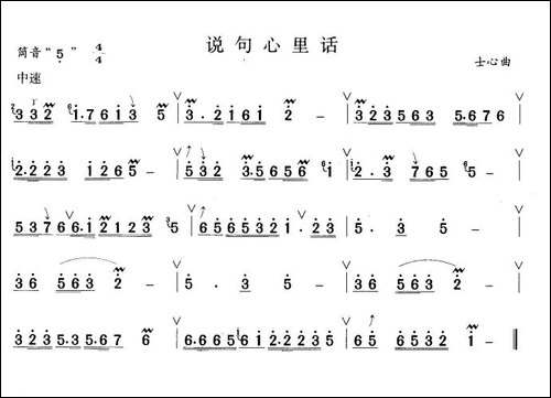 说句心里话-笛箫间谱|笛箫谱
