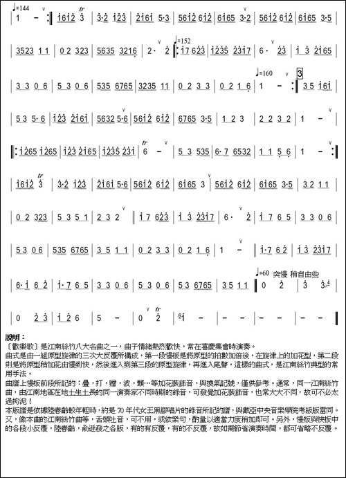 欢乐歌-笛箫间谱|笛箫谱