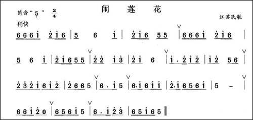 闹莲花-笛箫简谱|笛箫谱