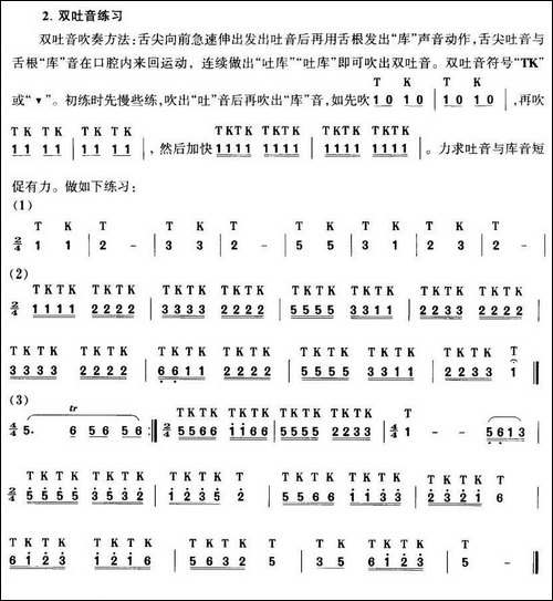 笛子吐音练习曲-笛箫间谱|笛箫谱