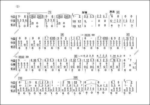 关东风情-笛子独奏、伴奏总谱-笛箫间谱|笛箫谱