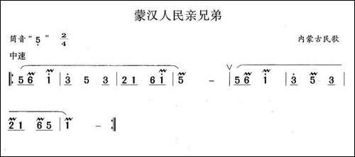 蒙汉人民亲兄弟-笛箫间谱|笛箫谱