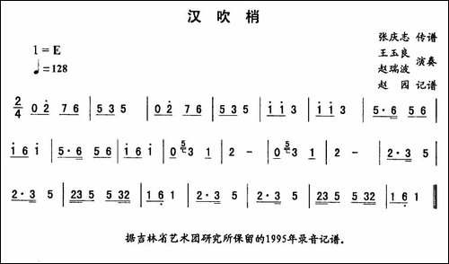 汉吹梢—东北秧歌曲牌-二人转伴奏谱-二人转谱