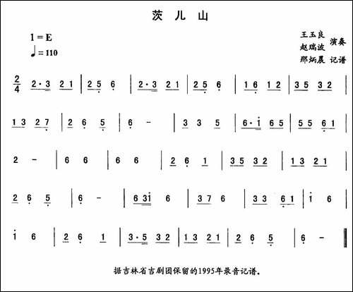 莰儿山—东北秧歌曲牌-二人转伴奏谱-二人转谱